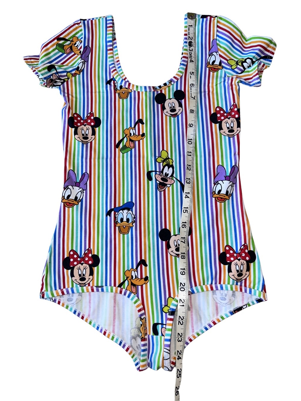 EXTREMELY RARE Disney Characters Rainbow Stripe Wild Rich Kids Leotard - Picture 4 of 5